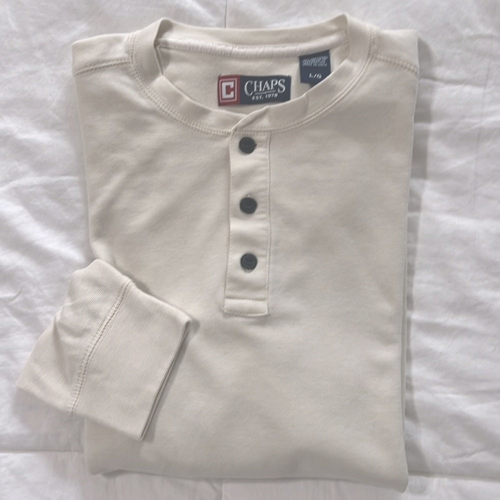 Chaps. L-Sleeve Henley Shirt Men’s L